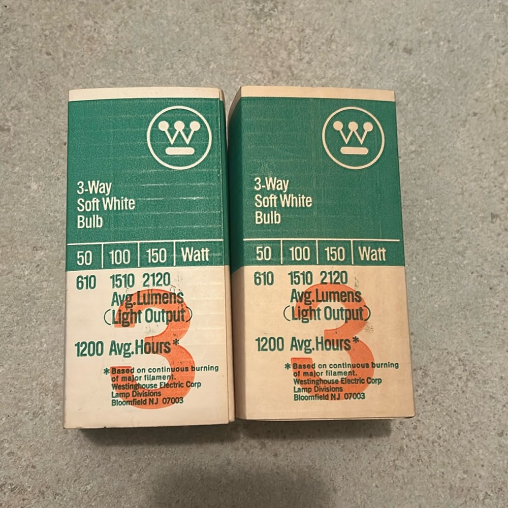 New 3 Way light bulbs qty 2 Westinghouse 
50/100/150 Watts soft white New